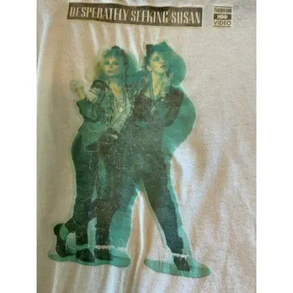 Vintage 80s Madonna Desperately Seeking Susan Ringer Tee Single Stitch M